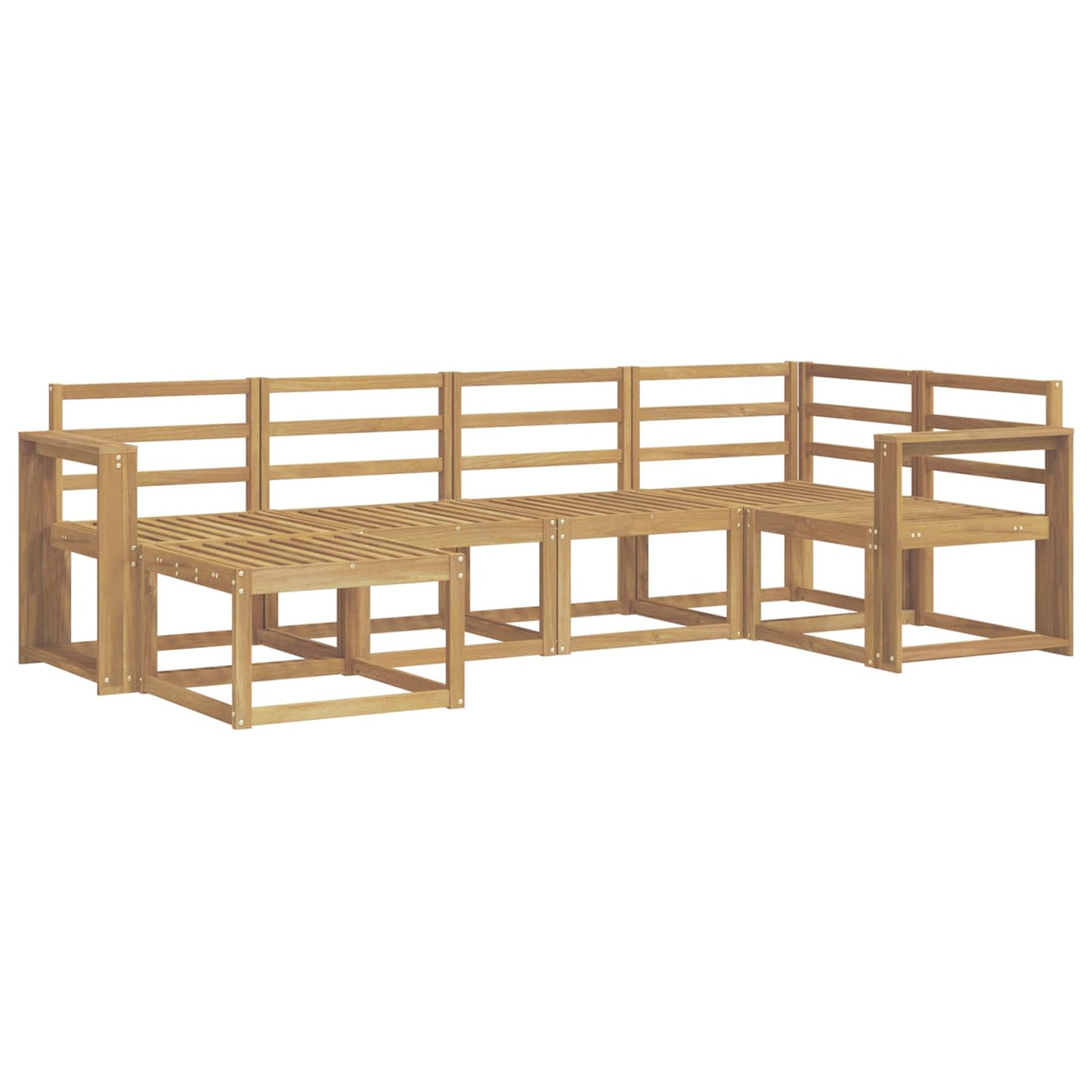 Outdoor Sofa Set 6 pcs White Solid Acacia Wood