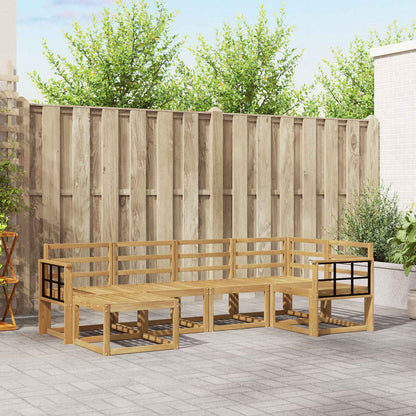 Outdoor Sofa Set 6 pcs White Solid Acacia Wood
