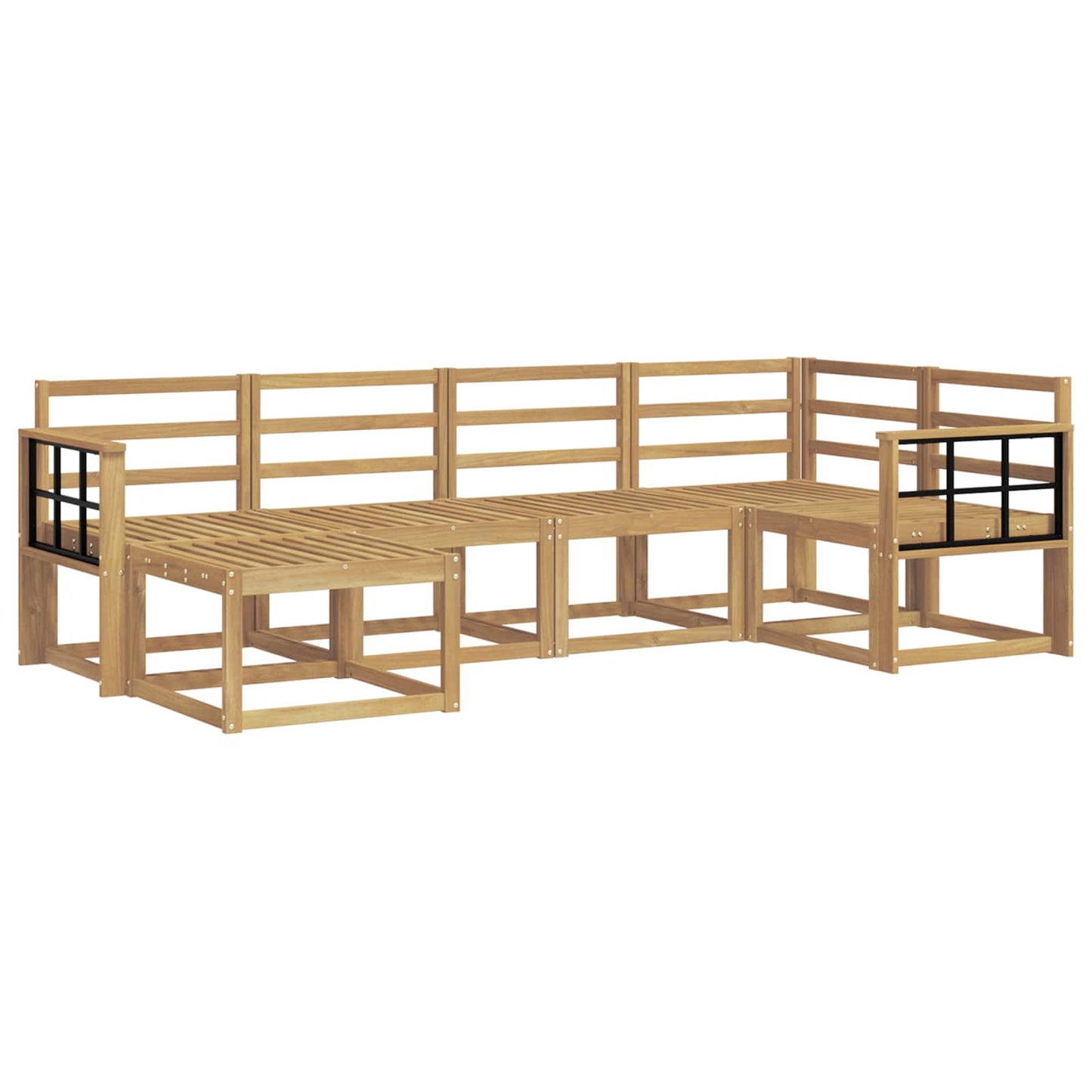 Outdoor Sofa Set 6 pcs White Solid Acacia Wood
