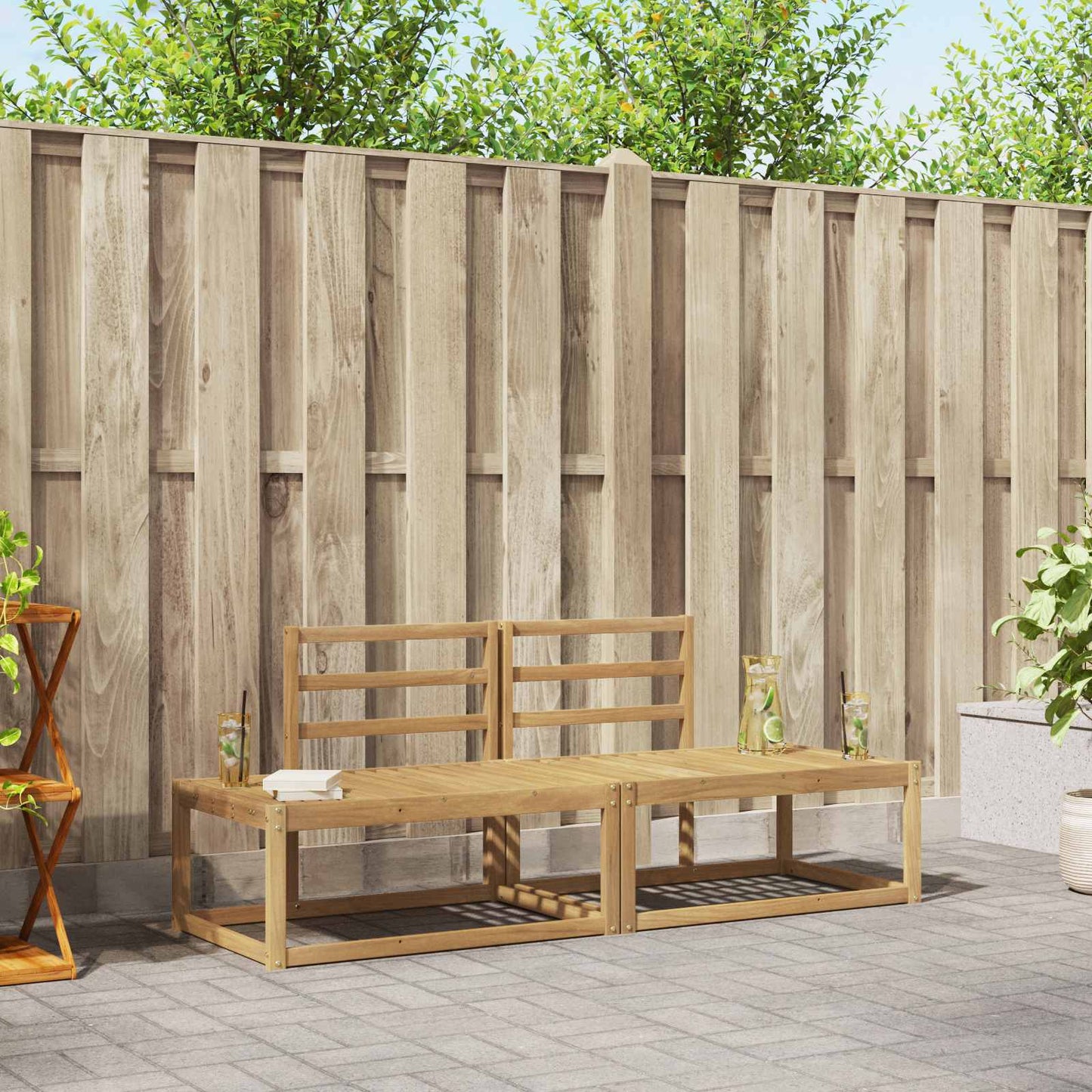 Outdoor Sofa Set 2 pcs White 182.5 x 63 x 73 cm
