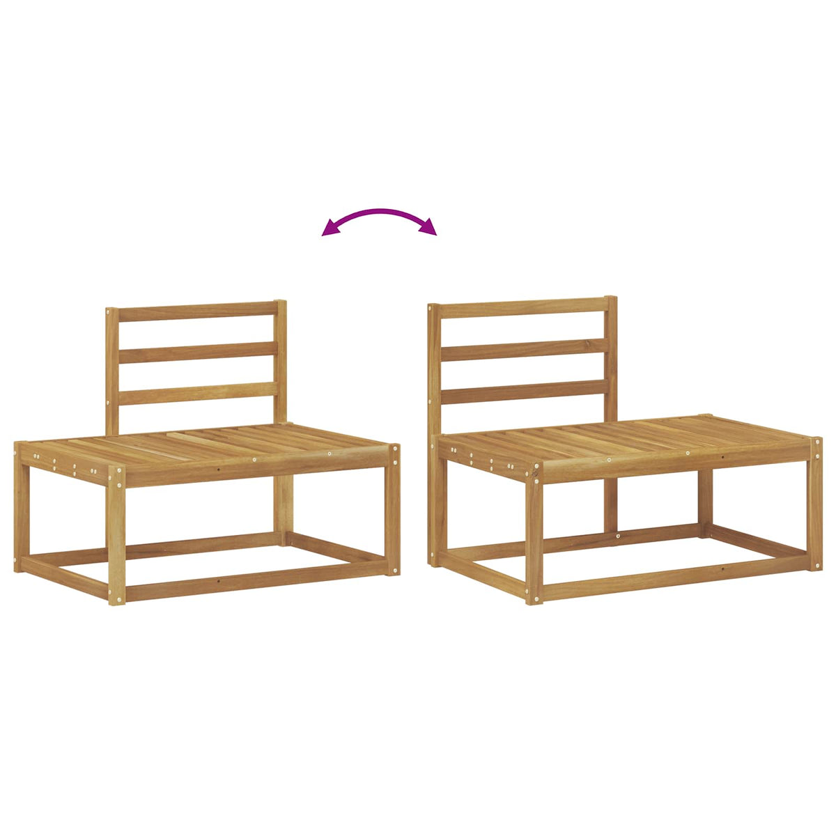 Outdoor Sofa Set 2 pcs White Solid Acacia Wood