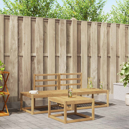 Outdoor Sofa Set 3 pcs White Solid Acacia Wood