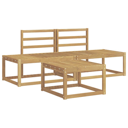 Outdoor Sofa Set 3 pcs White Solid Acacia Wood