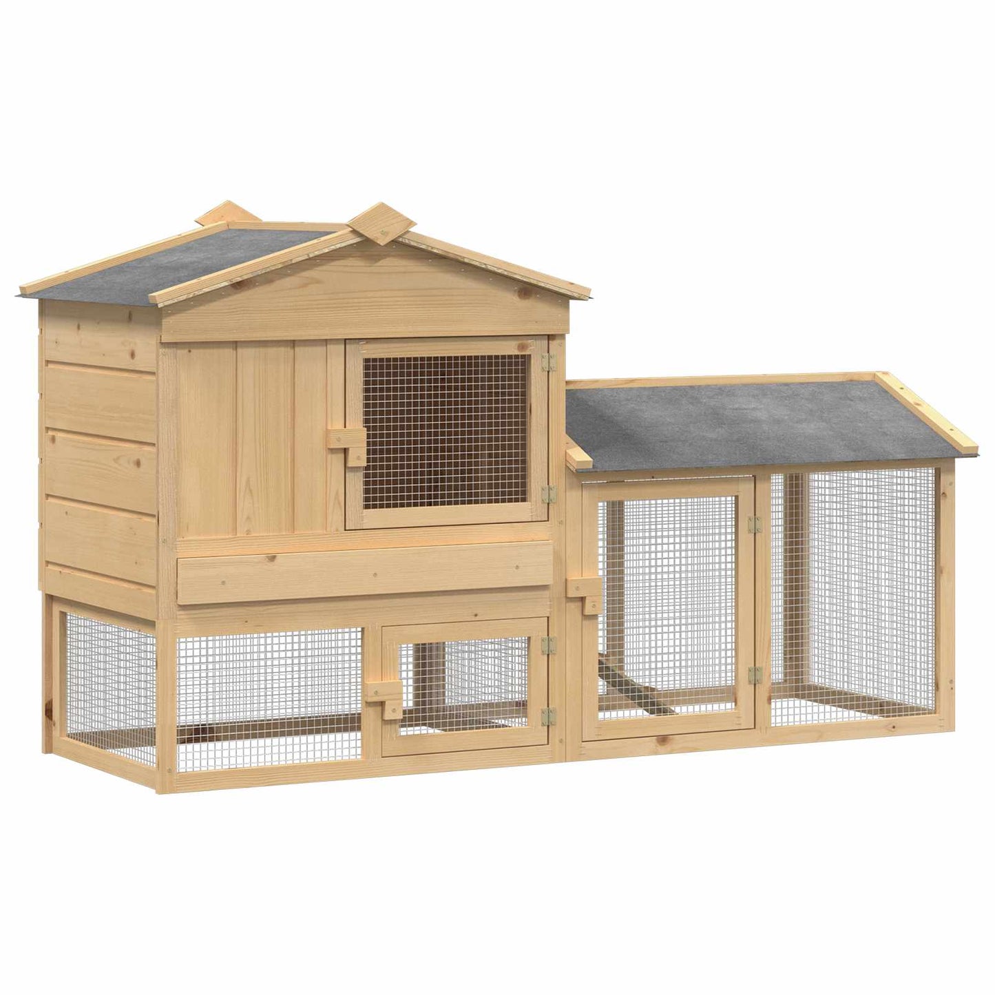 Chicken Coop 2 pcs Brown Solid Pine Wood