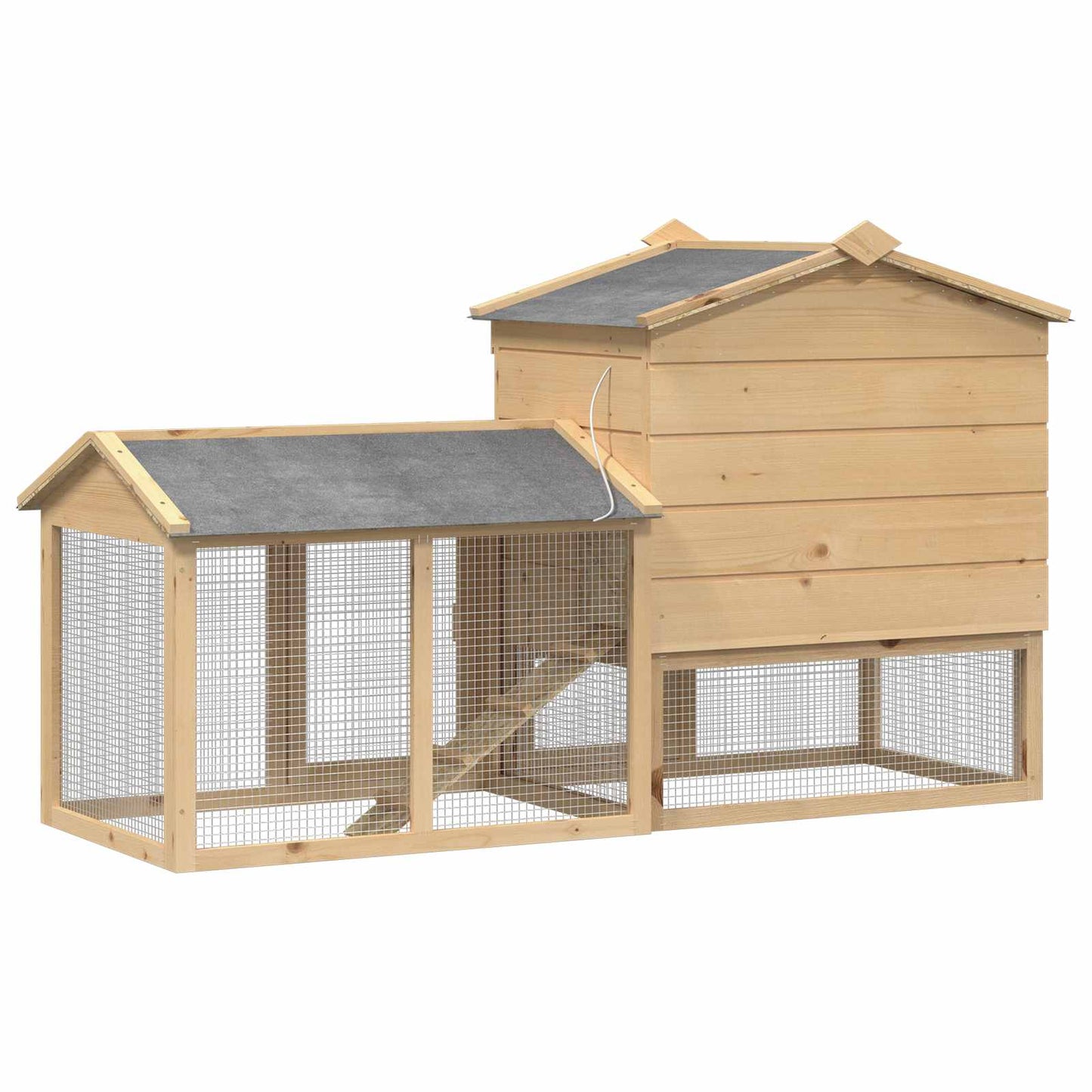 Chicken Coop 2 pcs Brown Solid Pine Wood