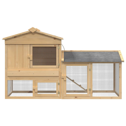 Chicken Coop 2 pcs Brown Solid Pine Wood