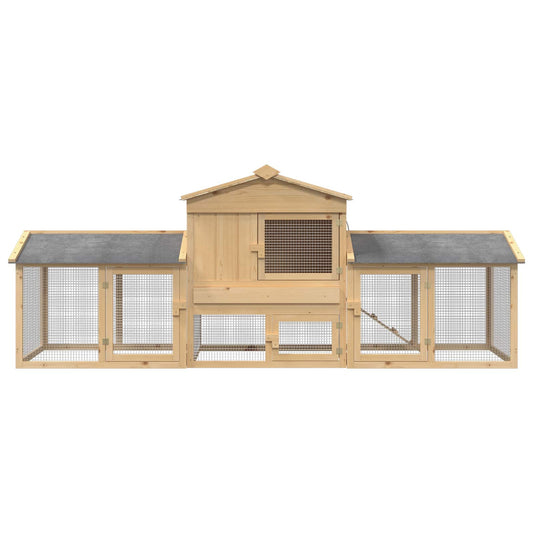 Chicken Coop 3 pcs Brown Solid Pine Wood