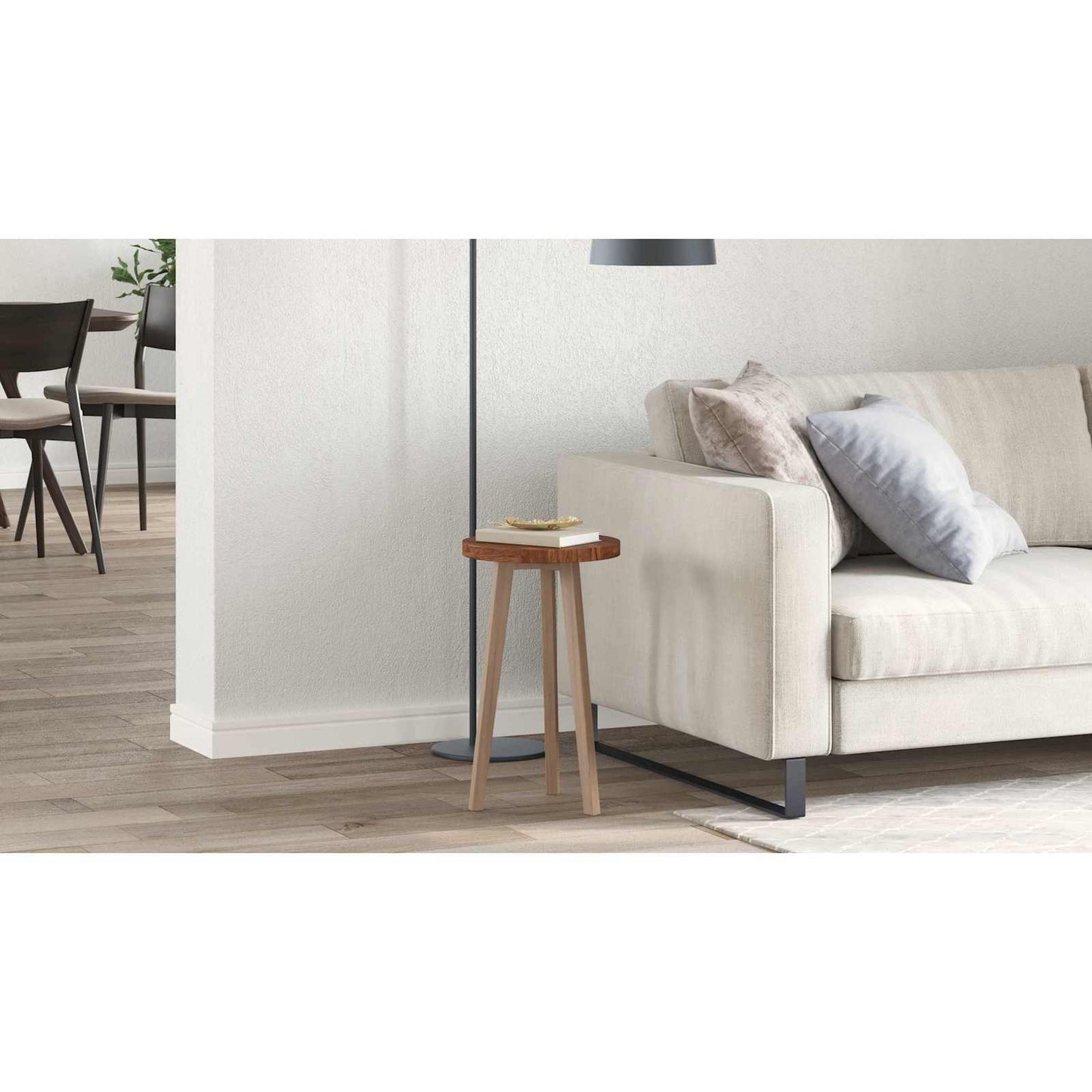 Table Top Light Brown Ø 30 x 2.5 cm Solid Oak Wood