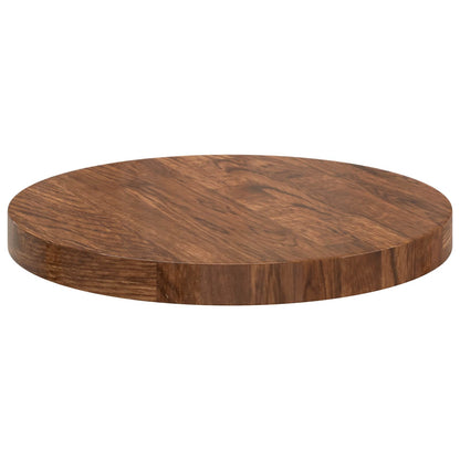 Table Top Light Brown Ø 30 x 2.5 cm Solid Oak Wood