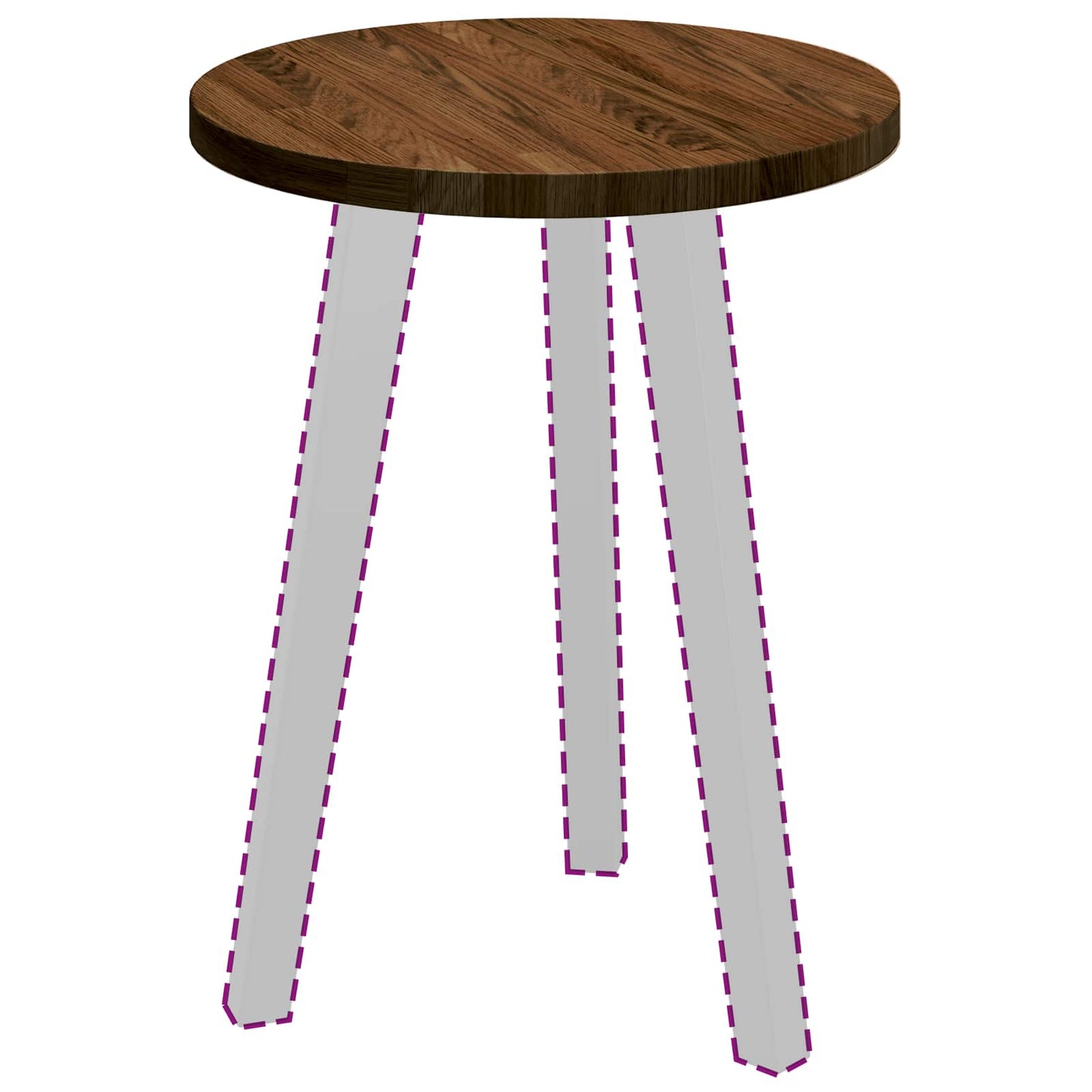 Table Top Light Brown Ø 40 x 2.5 cm Solid Oak Wood