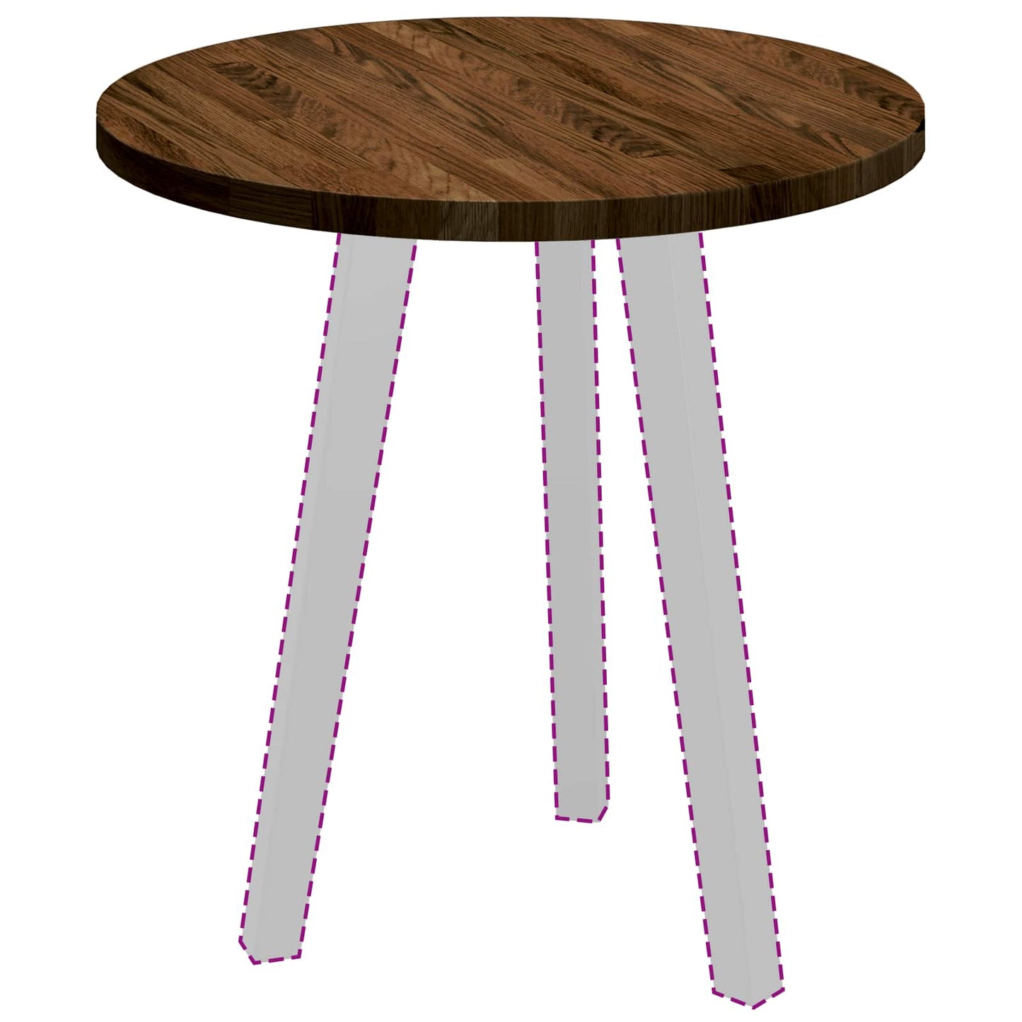 Table Top Light Brown Ø 50 x 2.5 cm Solid Oak Wood
