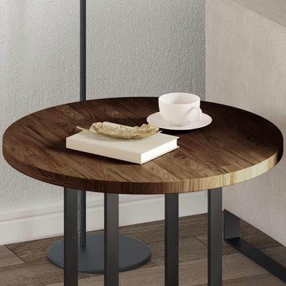 Table Top Light Brown Ø 60 x 2.5 cm Solid Oak Wood