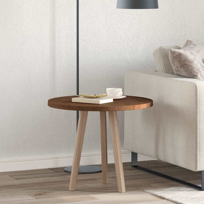 Table Top Light Brown Ø 60 x 2.5 cm Solid Oak Wood