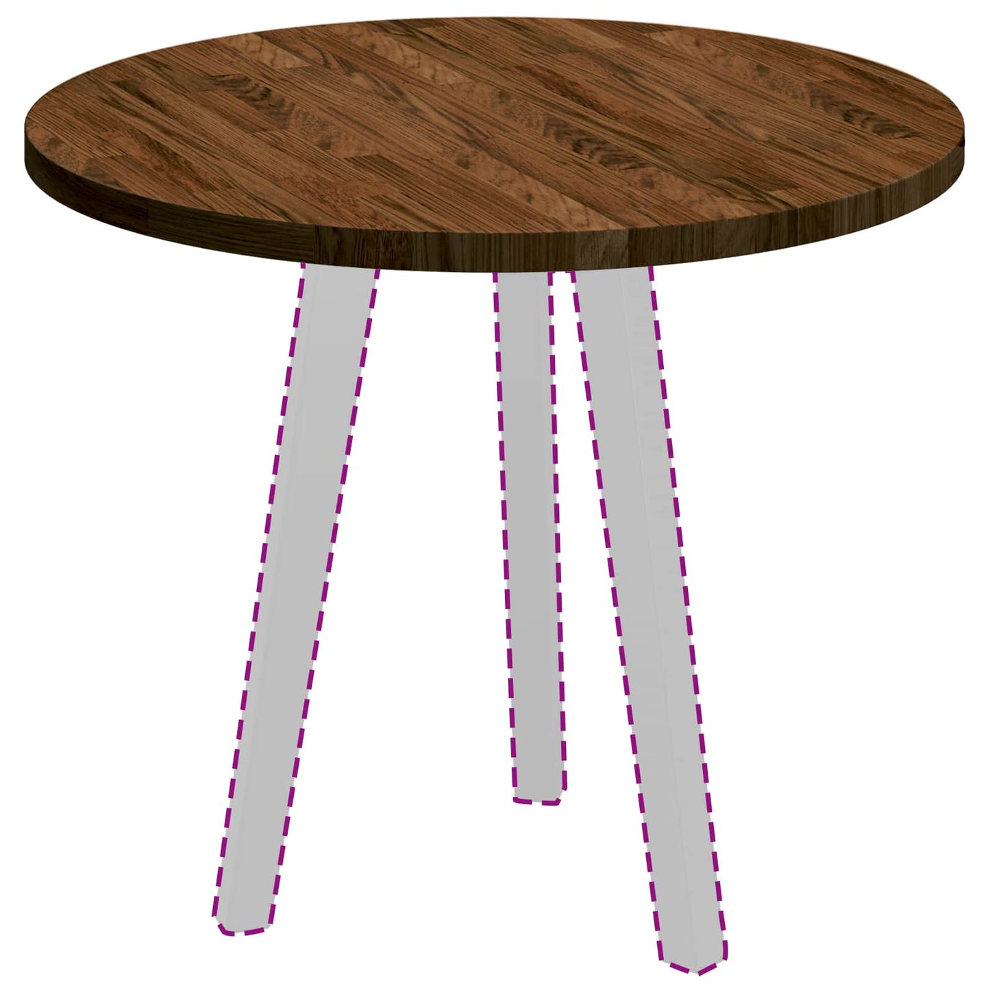 Table Top Light Brown Ø 60 x 2.5 cm Solid Oak Wood