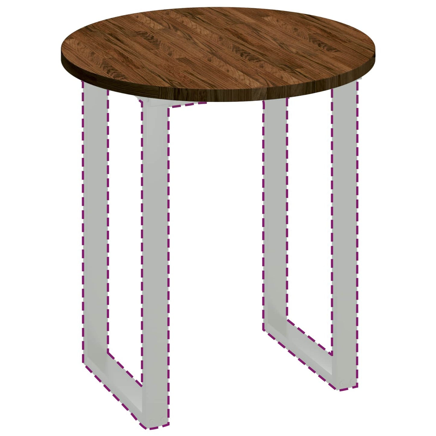 Table Top Light Brown Ø 70 x 2.5 cm Solid Oak Wood