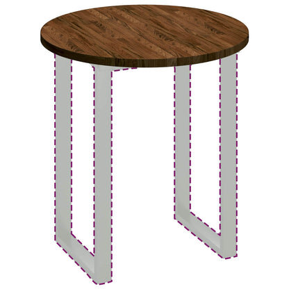 Table Top Light Brown Ø 70 x 2.5 cm Solid Oak Wood