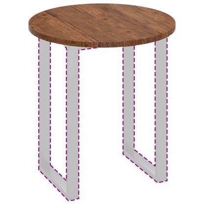 Table Top Light Brown Ø 70 x 2.5 cm Solid Oak Wood