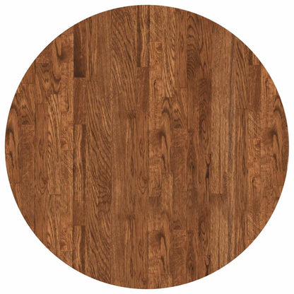 Table Top Light Brown Ø 70 x 2.5 cm Solid Oak Wood