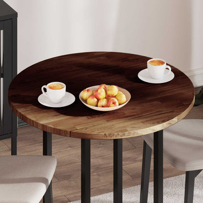 Table Top Light Brown Ø 80 x 2.5 cm Solid Oak Wood