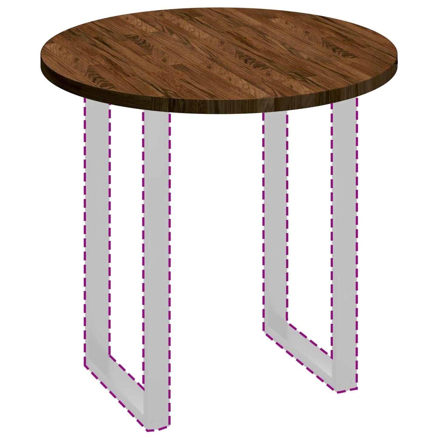 Table Top Light Brown Ø 80 x 2.5 cm Solid Oak Wood