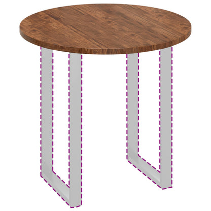 Table Top Light Brown Ø 80 x 2.5 cm Solid Oak Wood