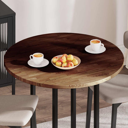 Table Top Light Brown Ø 90 x 2.5 cm Solid Oak Wood