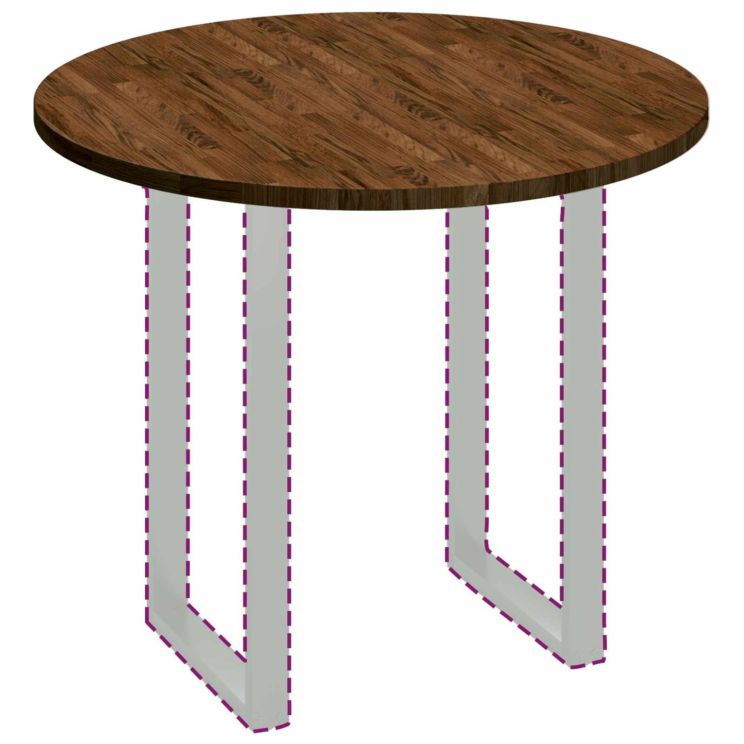Table Top Light Brown Ø 90 x 2.5 cm Solid Oak Wood