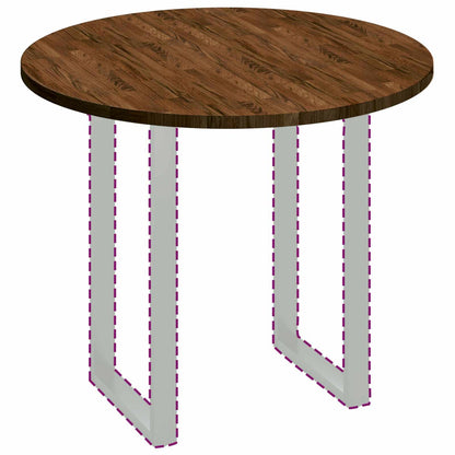 Table Top Light Brown Ø 90 x 2.5 cm Solid Oak Wood