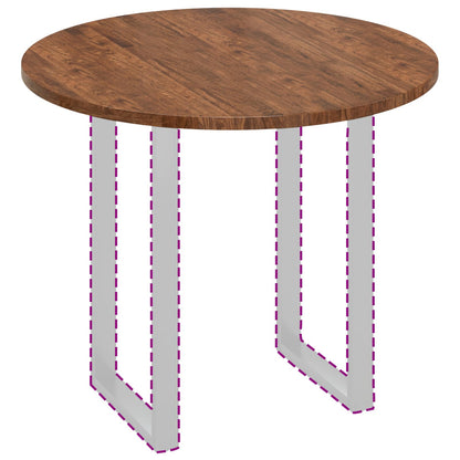Table Top Light Brown Ø 90 x 2.5 cm Solid Oak Wood