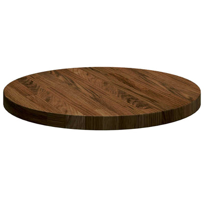 Table Top Dark Brown Ø 40 x 2.5 cm Solid Oak Wood