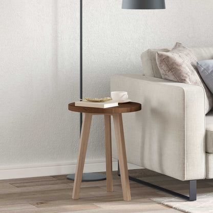 Table Top Dark Brown Ø 50 x 2.5 cm Solid Oak Wood