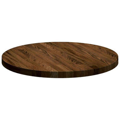 Table Top Dark Brown Ø 50 x 2.5 cm Solid Oak Wood