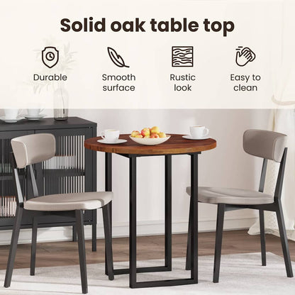 Table Top Dark Brown Ø 70 x 2.5 cm Solid Oak Wood