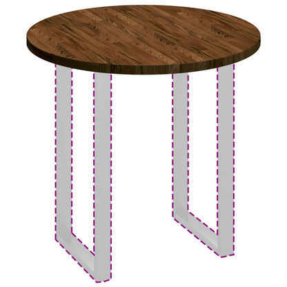 Table Top Dark Brown Ø 80 x 2.5 cm Solid Oak Wood