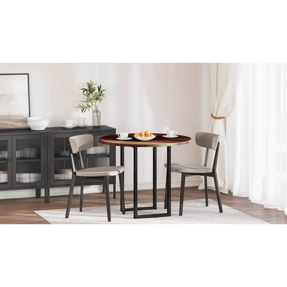 Table Top Dark Brown Ø 90 x 2.5 cm Solid Oak Wood