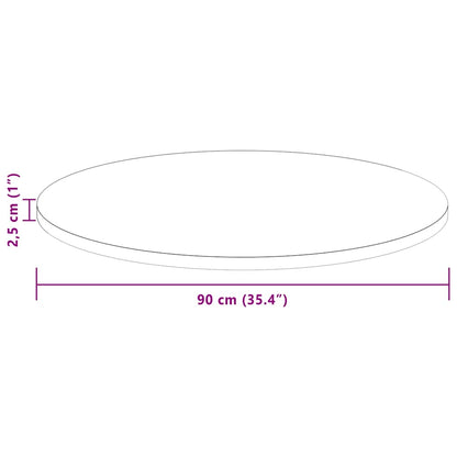 Table Top Dark Brown Ø 90 x 2.5 cm Solid Oak Wood