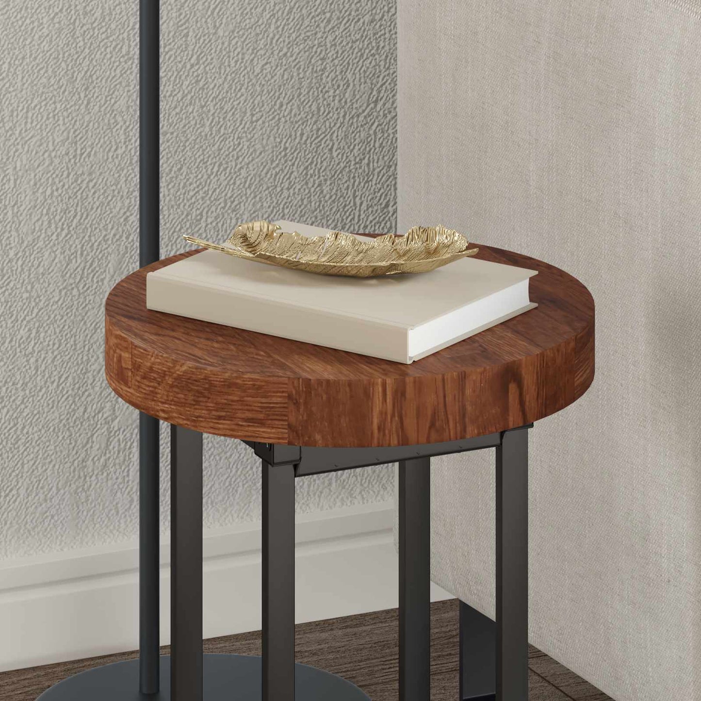 Table Top Light Brown Ø 30 x 4 cm Solid Oak Wood