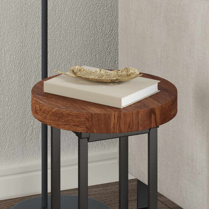 Table Top Light Brown Ø 30 x 4 cm Solid Oak Wood