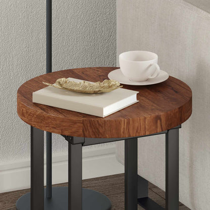 Table Top Light Brown Ø 40 x 4 cm Solid Oak Wood