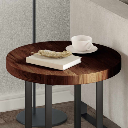 Table Top Light Brown Ø 50 x 4 cm Solid Oak Wood