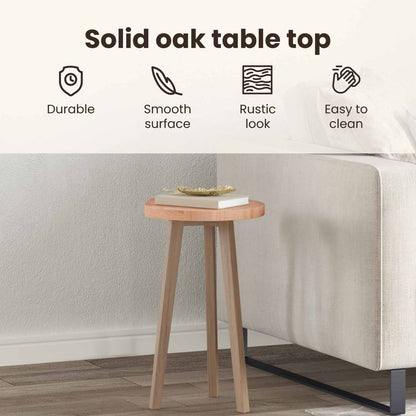Table Top Light Brown Ø 50 x 4 cm Solid Oak Wood