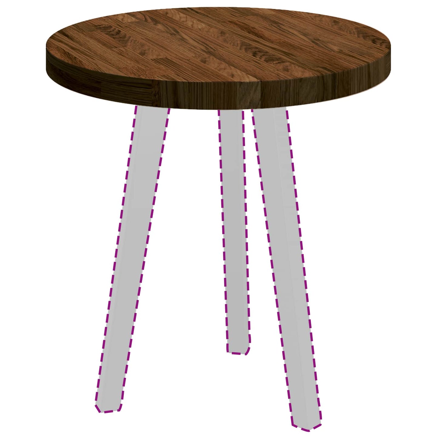 Table Top Light Brown Ø 50 x 4 cm Solid Oak Wood