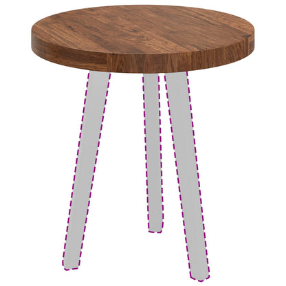 Table Top Light Brown Ø 50 x 4 cm Solid Oak Wood