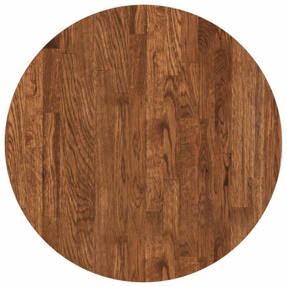 Table Top Light Brown Ø 50 x 4 cm Solid Oak Wood