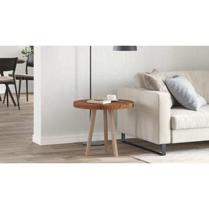 Table Top Light Brown Ø 60 x 4 cm Solid Oak Wood