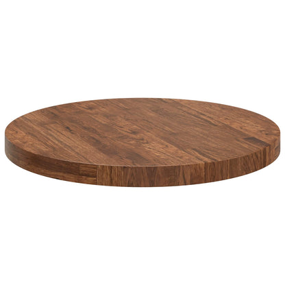 Table Top Light Brown Ø 60 x 4 cm Solid Oak Wood