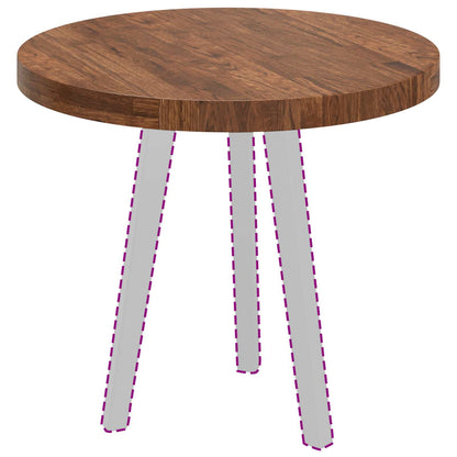 Table Top Light Brown Ø 60 x 4 cm Solid Oak Wood