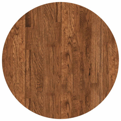 Table Top Light Brown Ø 60 x 4 cm Solid Oak Wood