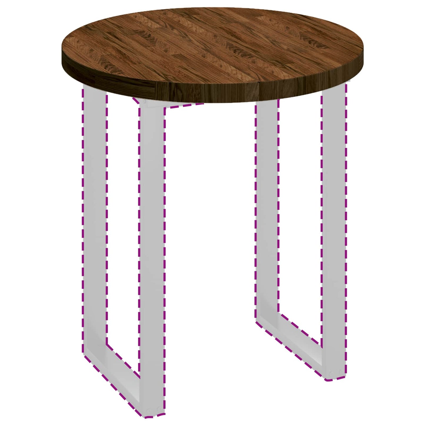 Table Top Light Brown Ø 70 x 4 cm Solid Oak Wood