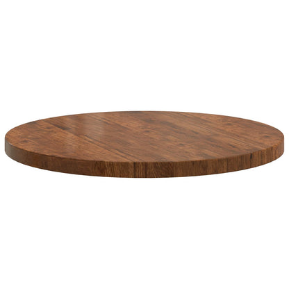 Table Top Light Brown Ø 80 x 4 cm Solid Oak Wood